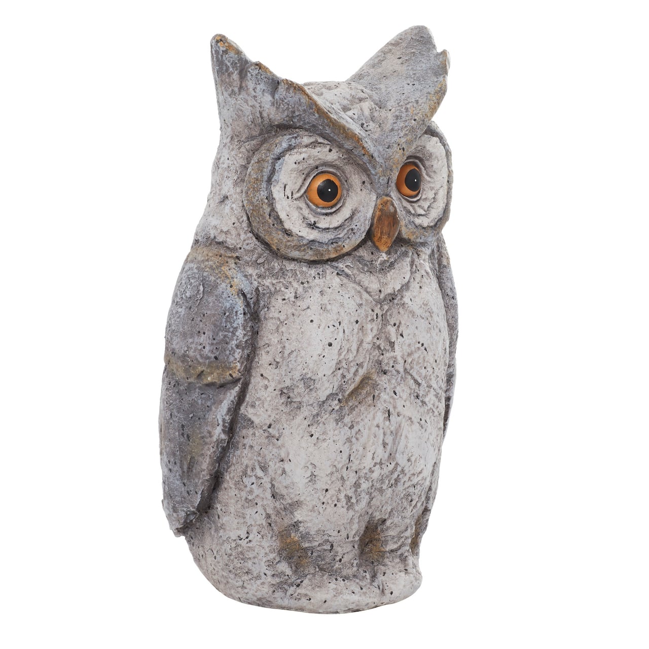 17" Gray Stone Country Owl Garden Sculpture